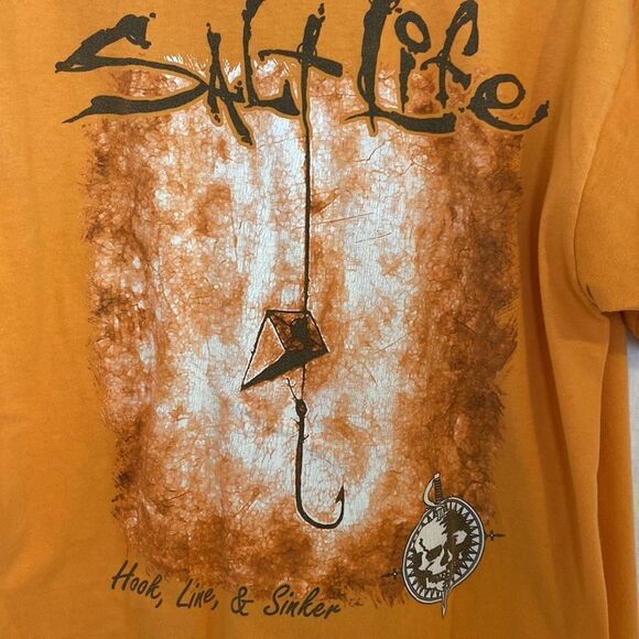Salt Life tee Shirt Short Sleeve Graphic Back and Logo Front Large - Picture 5 of 5